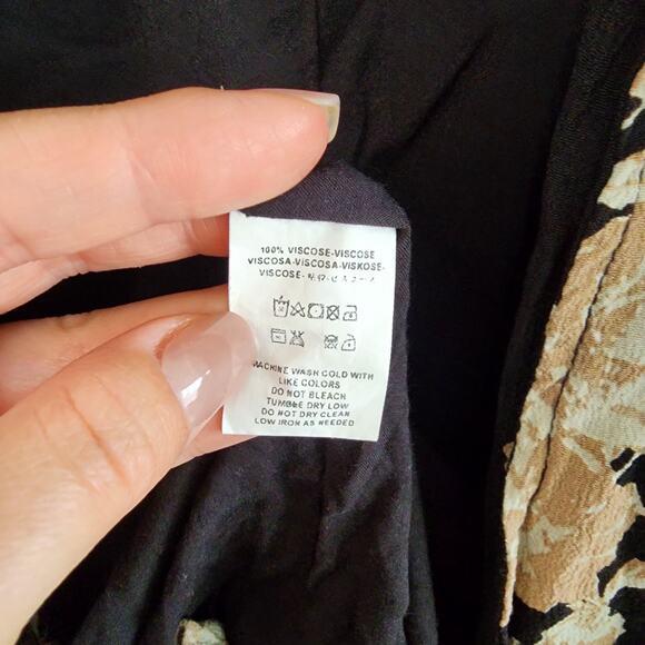 Jen's Pirate Booty Cortes Jacket Obsidian Spanish Rose Print kimono blk long P S - Picture 6 of 12